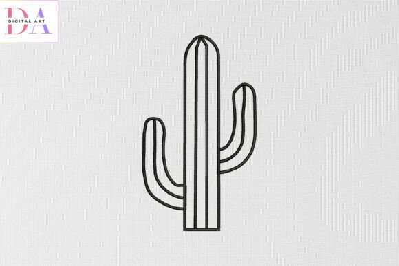 Cactus Outline: A Desert-Chic Embroidery Staple