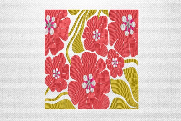 Red Floral Pattern: A Business-Ready Embroidery Design